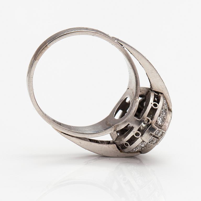 Ring, art deco-stil, platina, diamanter ca 2,04 ct tot.