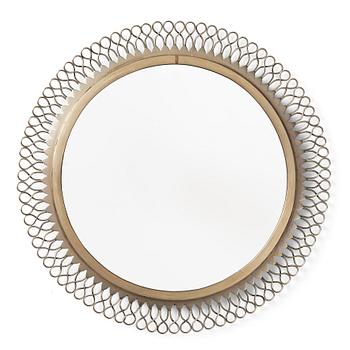 Karl Wojtech, a Swedish Grace silver plated/alpacca framed mirror, Stockholm ca 1930.