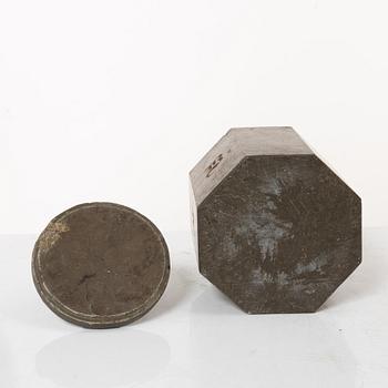 A Swedish limestone tobacco jar, mid 19th century.