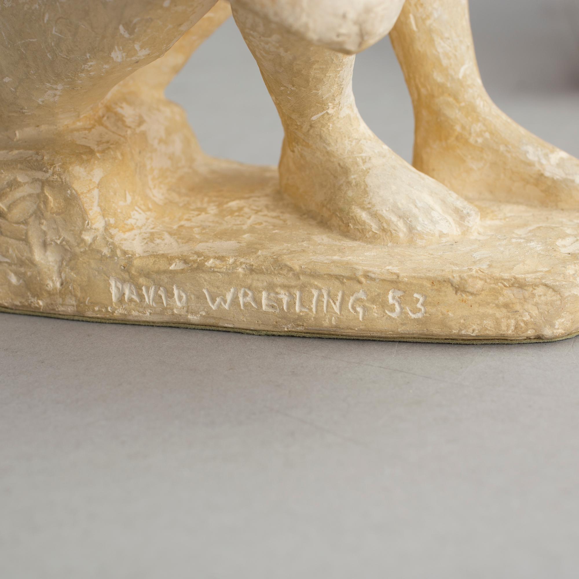 DAVID WRETLING, skulpturer 2 st och väggrelief. Signerade.