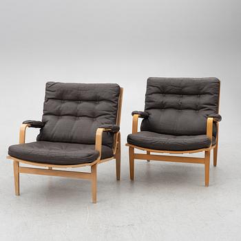 Bruno Mathsson, fåtöljer, ett par, "Ingrid", Dux, 1900-talets andra hälft.