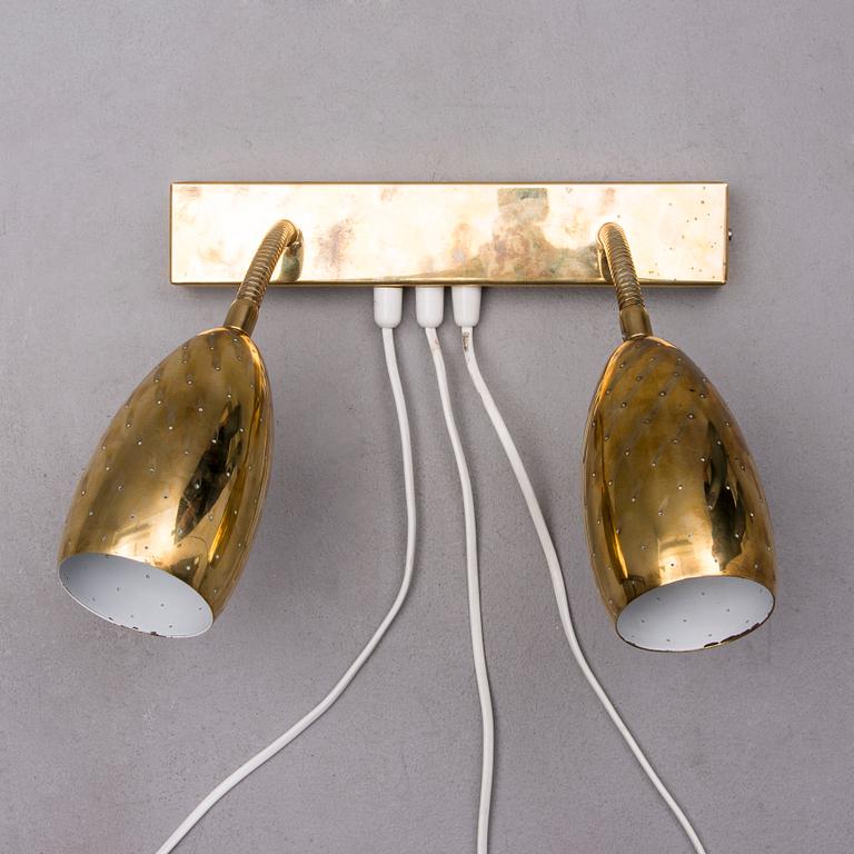 VÄGGLAMPA, mässing, märkt Itsu, 1900-talets mitt.