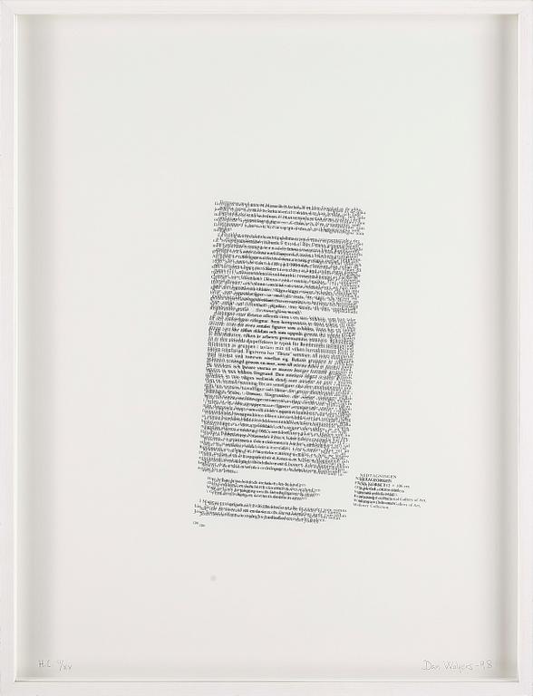 DAN WOLGERS, Litografi. Sign Dan Wolgers o dat -98 o numr II/XX.