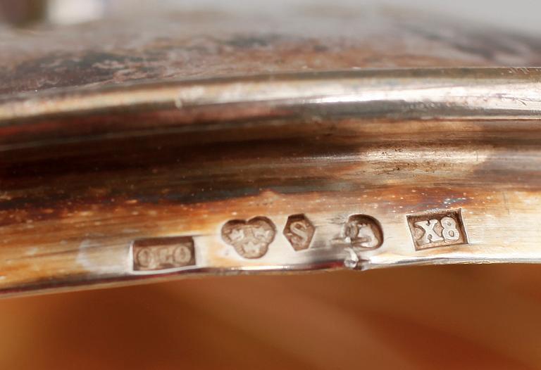 SOCKERSKÅL OCH GRÄDDKANNA, silver, märkta Bransch, Stockholm 1948/49. Vikt ca 434 gram.
