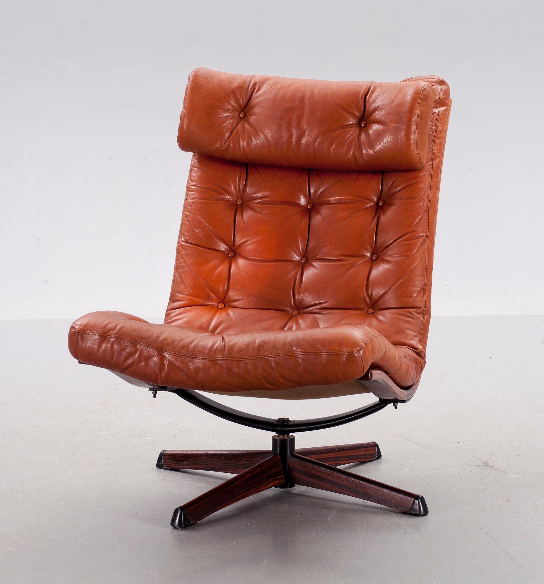 SNURRFÅTÖLJ, Göte-möbler, Nässjö. 1970-tal.