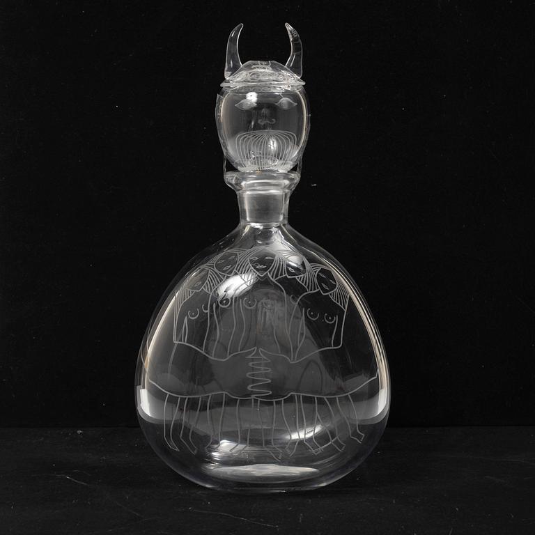 Sven Palmqvist, a decanter, Orrefors, 1958.