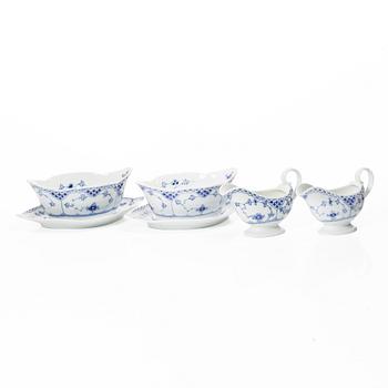 Royal Copenhagen, servisdelar 4 st, "Musselmalet", Danmark.