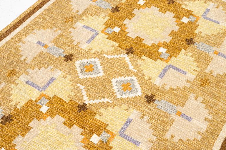 Ingegerd Silow, Rug, “Nejlikan”, rölakan, approx. 238 x 168 cm, signed IS.