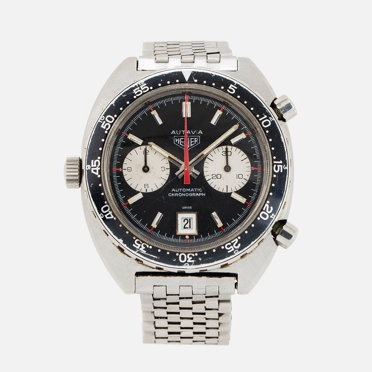 HEUER, Autavia, chronograph, wristwatch, 42 mm.