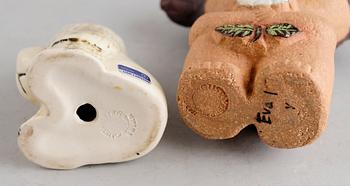 FIGURER, 2 st, stengods, Lisa Larson, Gustavsberg.