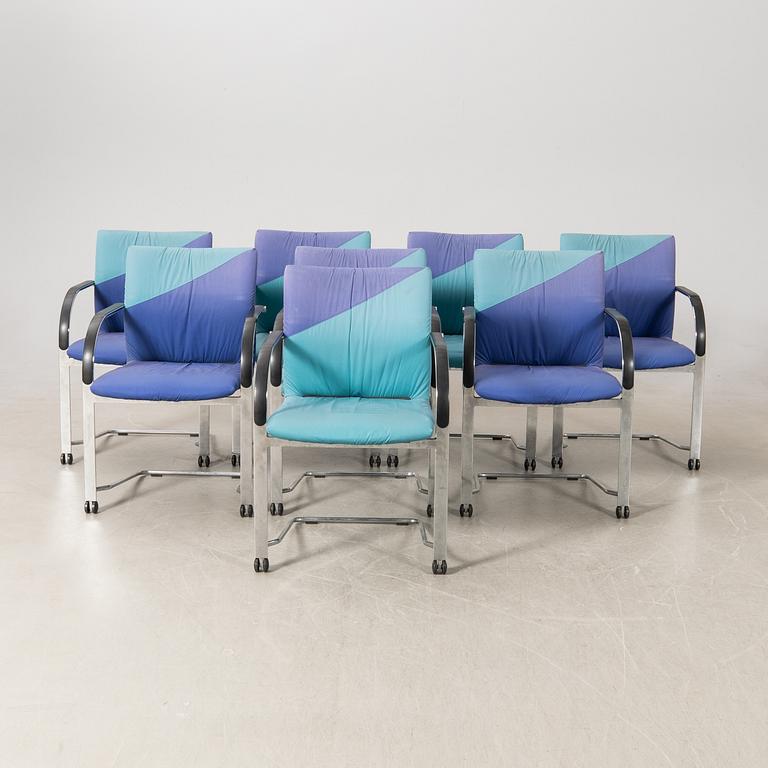 Burkhardt Vogtherr armchairs 8 pcs "Independence" for Fritz Hansen 1990s.