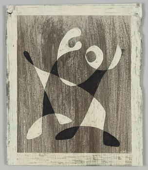 Pierre Olofsson, blandteknik på papper, signerad.
