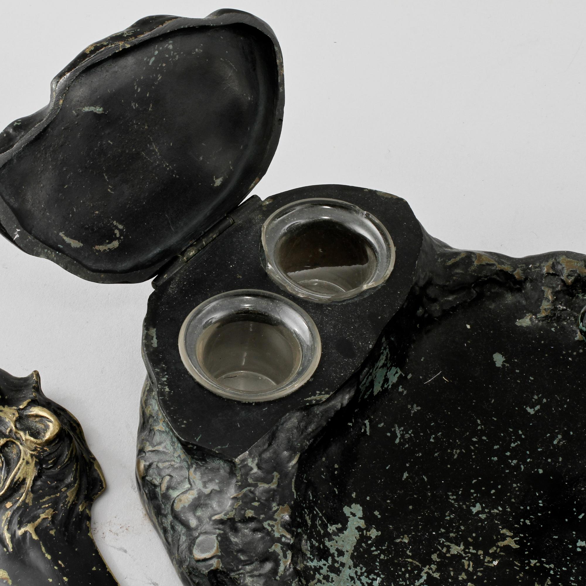 SKRIVSTÄLL, metall, sekelskiftet 1900.