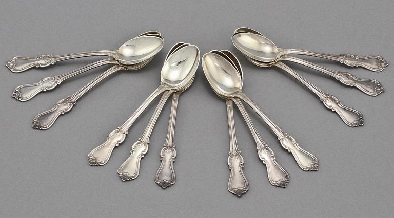 PARTI SILVER, 19 st, silver, 1900-tal. Vikt 655 g.