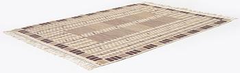 Barbro Nilsson, a carpet, 'Salerno grå', ('Kristianstad'), flat weave, c. 259 x 189 cm, signed AB MMF BN.