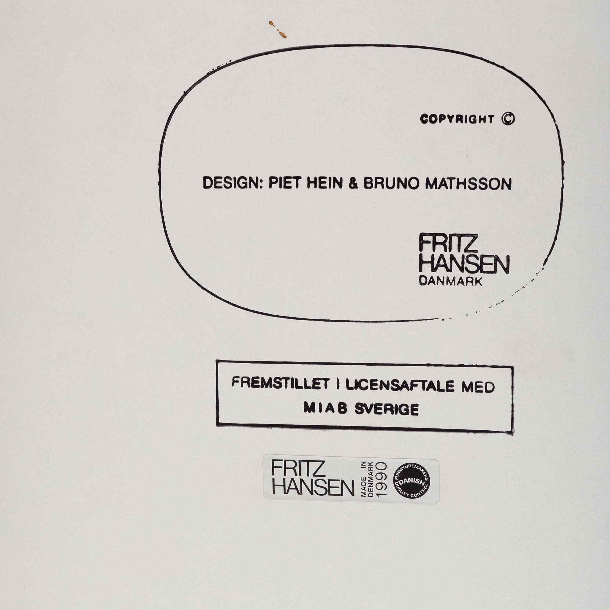 Arne Jacobsen, Bruno Mathsson & Piet Hein, a 'Supercircular' dining table from Fritz Hansen, designed 1968.