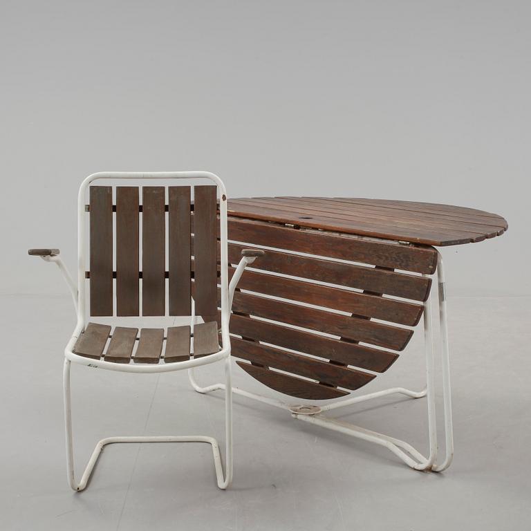 TRÄDGÅRDSMÖBEL, 5 delar, 1950-tal.
