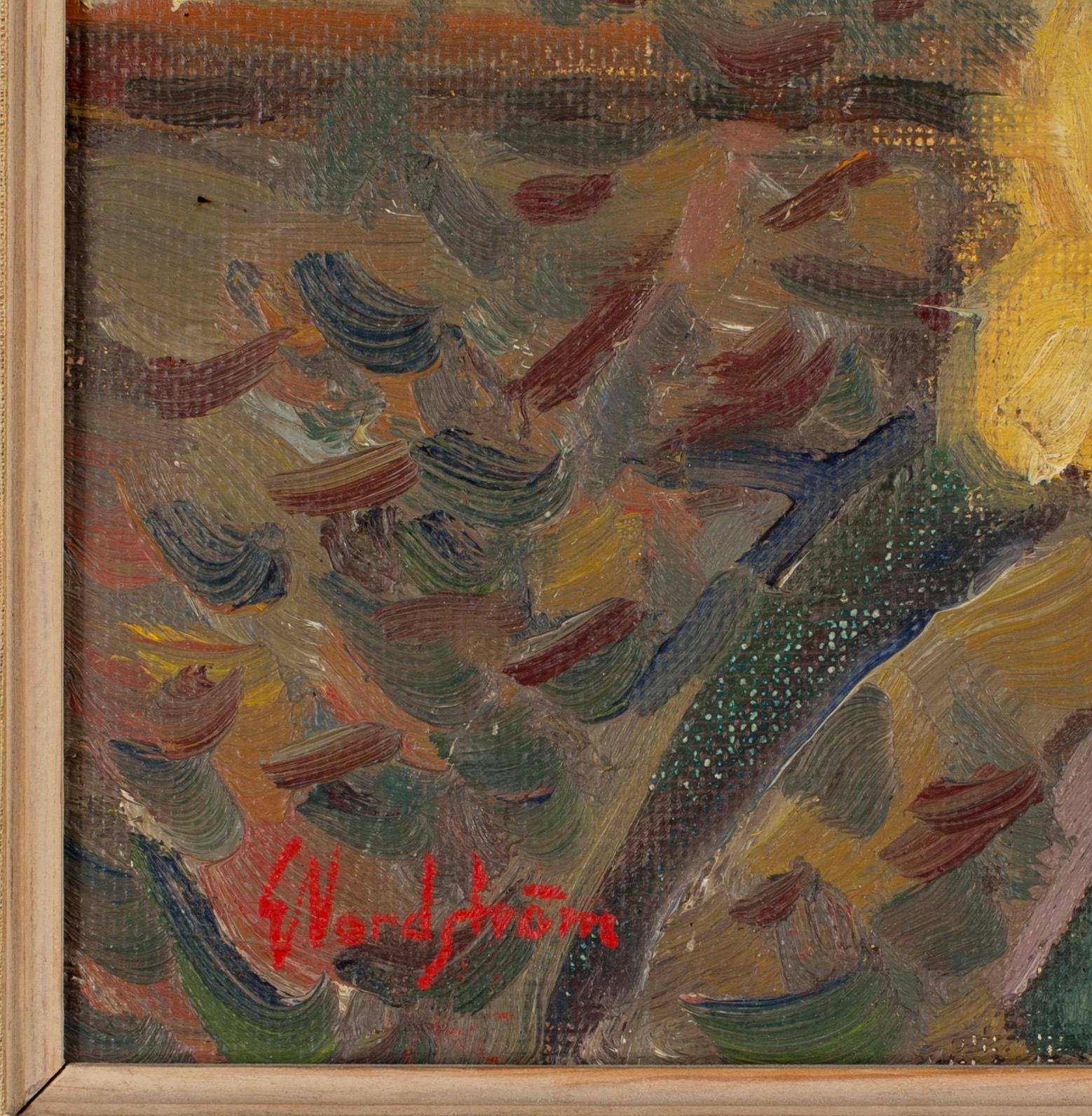 GUNNAR NORDSTRÖM, olja på pannå, signerad.