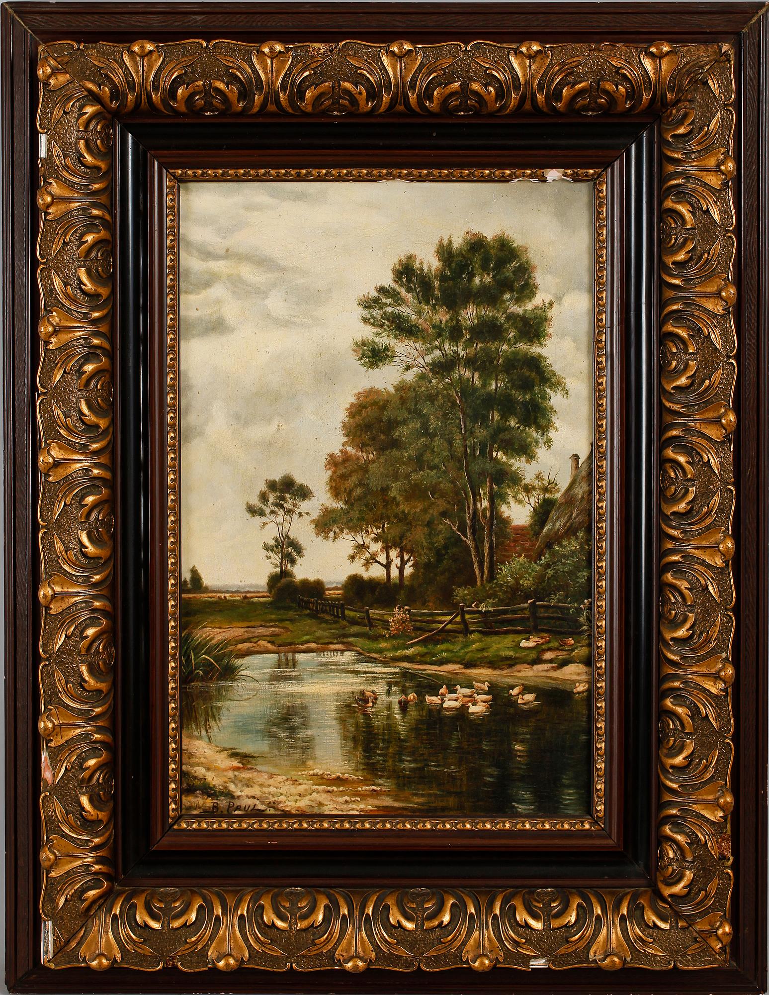 OKÄND KONSTNÄR, olja på duk, 1800-/1900-tal, signerad B Paul.