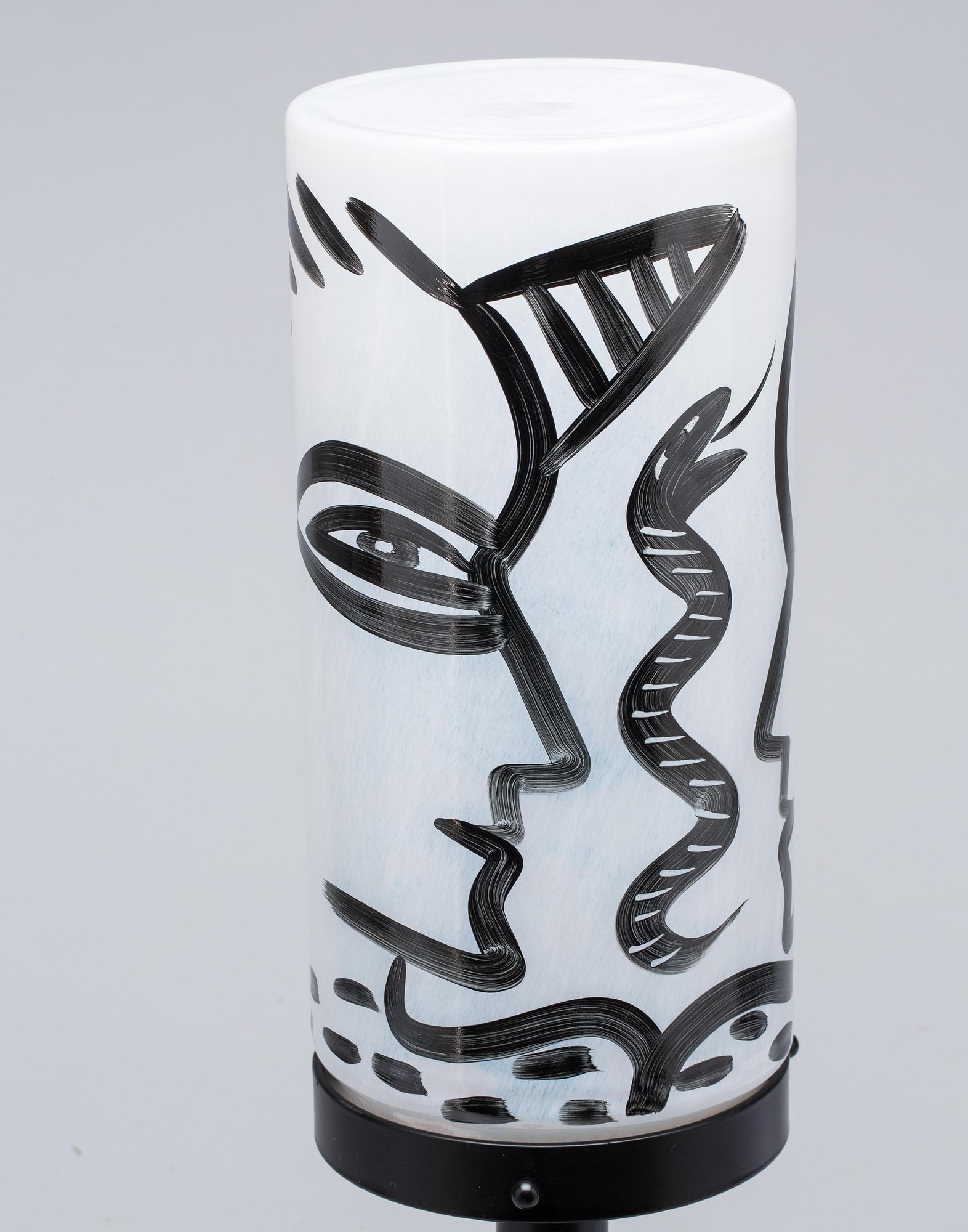 BORDSLAMPA, glas, "Caramba", Ulrica Hydman-Vallien, Kosta Boda.