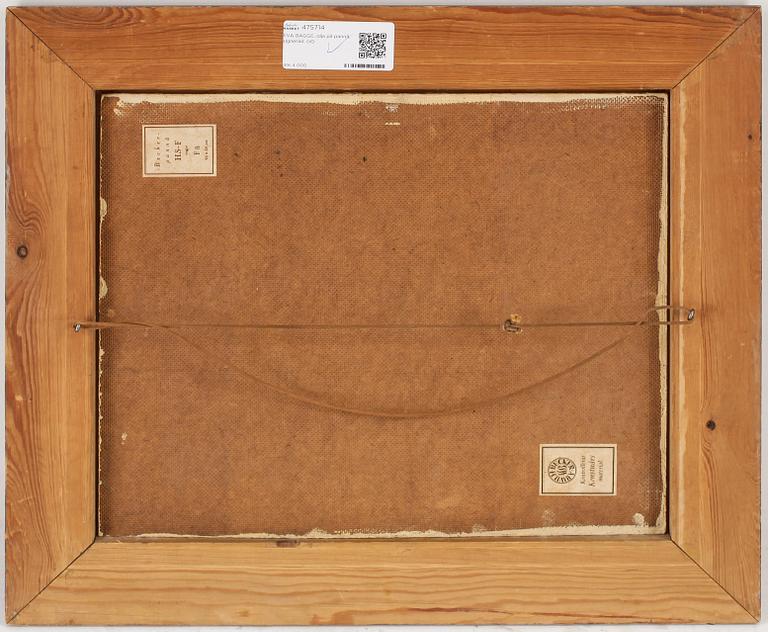 OKÄND KONSTNÄR, olja på pannå, otydligt signerad, 1900-talets första hälft.