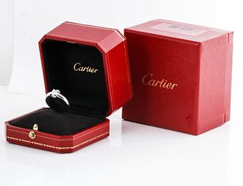 A ca 0.75 cts brilliant cut Cartier ring.