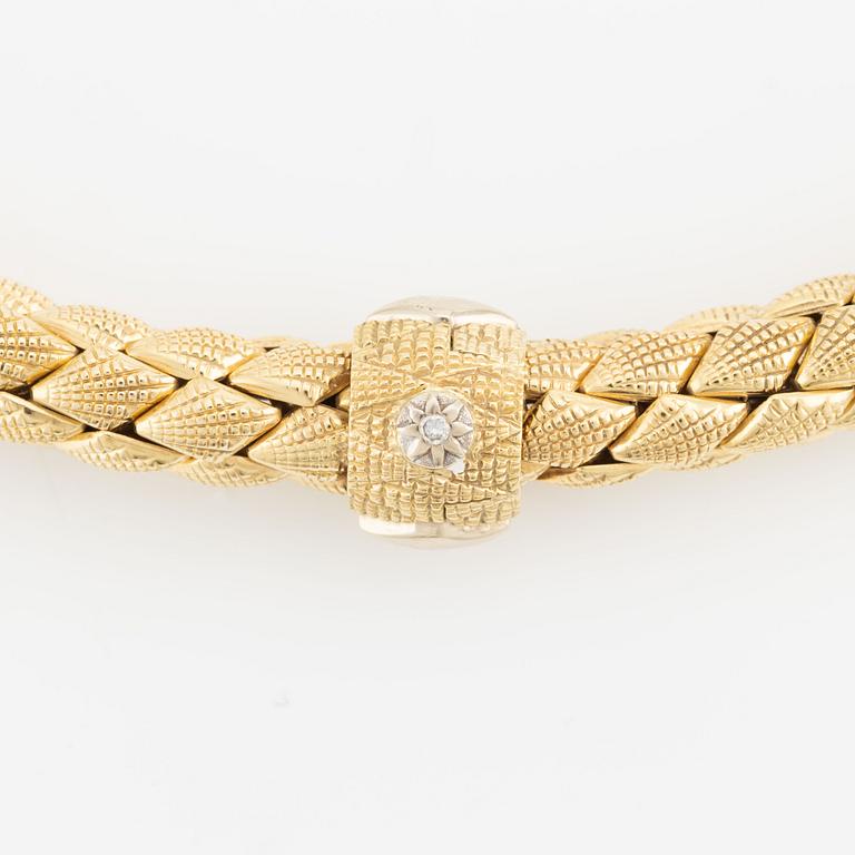 Necklace 18K gold and white gold "Stretch", Chimento.