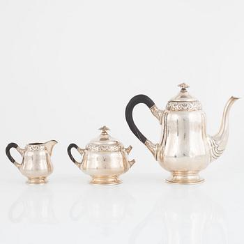 Kaffeservis, 3 delar, silver, svenska importstämplar, 1900-talets första hälft.