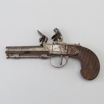 A Belgian flintlock pistol circa 1800.