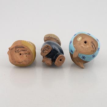 Lisa Larson, three stoneware figurines, Gustavsberg, Sweden.