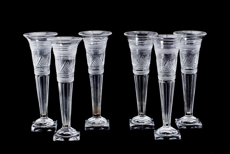 CHAMPAGNESTRUTAR, 6 st, glas, sannolikt sekelskiftet 1900.
