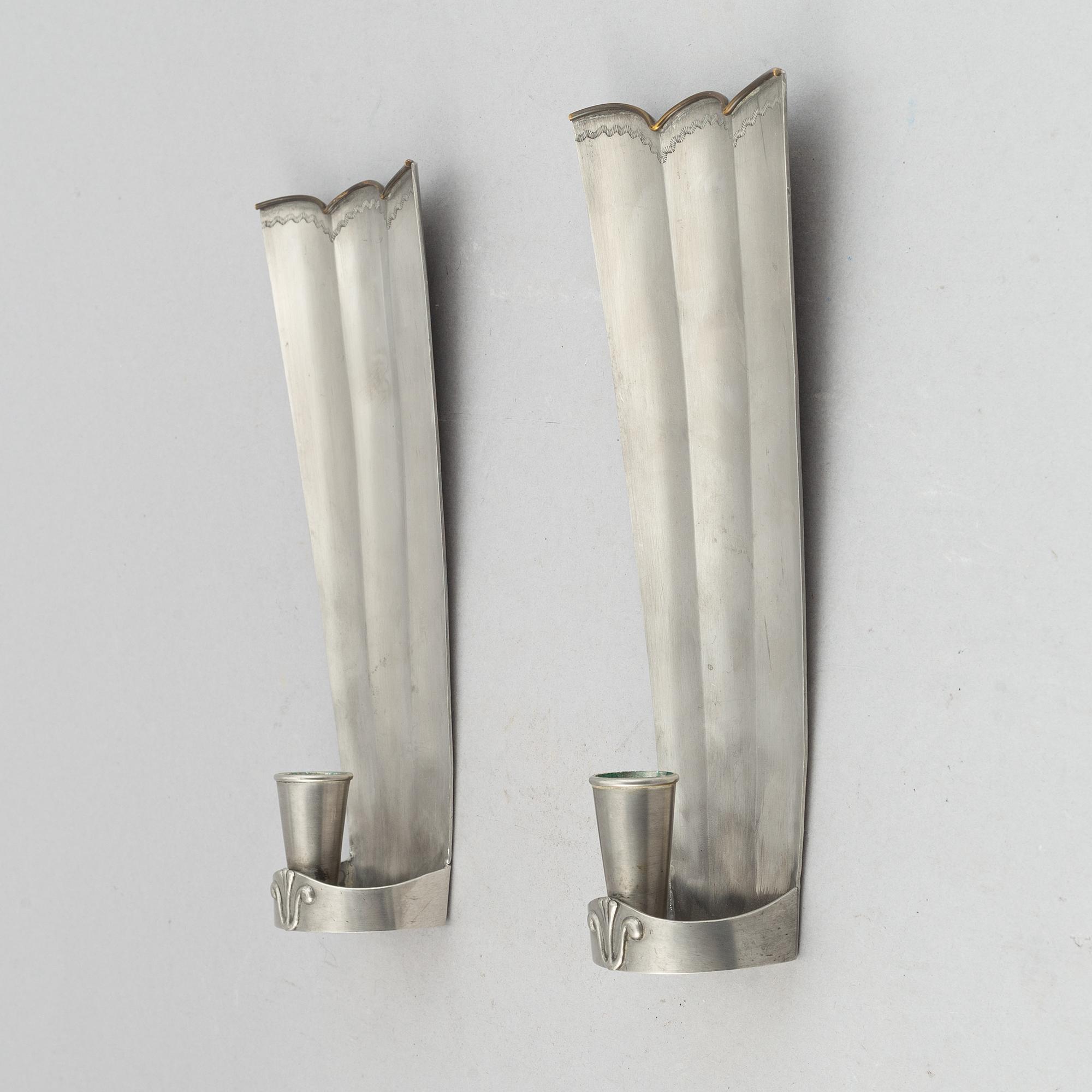 A pair of petwr wall sconces, Herman bergman AB, Stockholm, 1930.