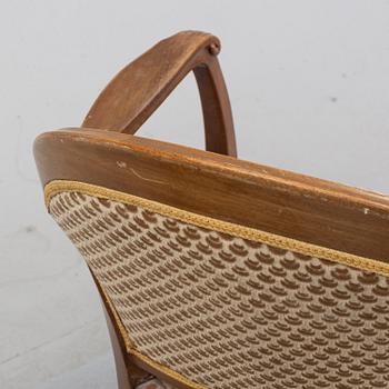 A pair of art noveu armchairs, early 20th Century.