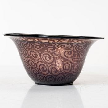 Simon Gate, a graal glassl bowl, Orrefors, 1920.