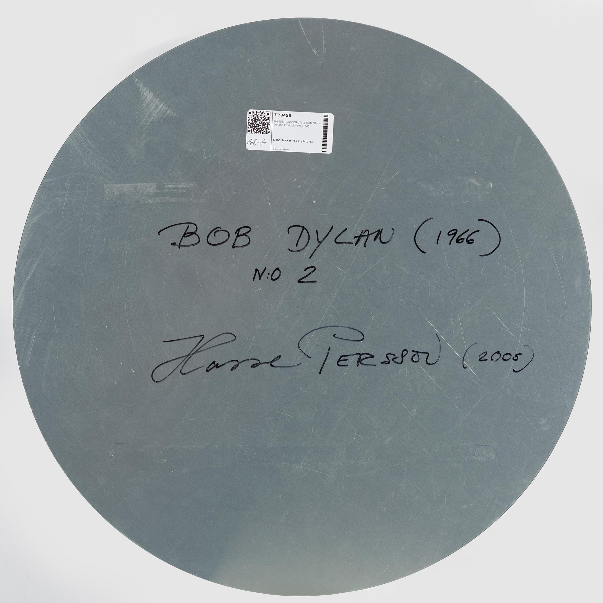 HASSE PERSSON, photograph "Bob Dylan", 1966, signed.
