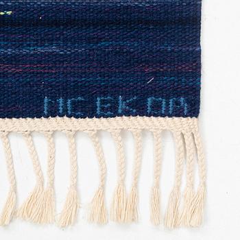 Claesson Koivisto Rune, a carpet, "Forell, Norrskensblå", flat weave, ca 223 x 212 cm, signed AB MMF MC EK OR.