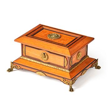 A Napoleon III mahogany and gilt-bronze mounted box by Charles-Guillaume Diehl (active in Paris 1840-85).