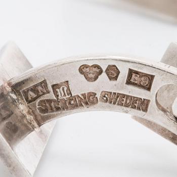 WIWEN NILSSON, manschettknappar 1 par, sterling silver, Lund 1955.