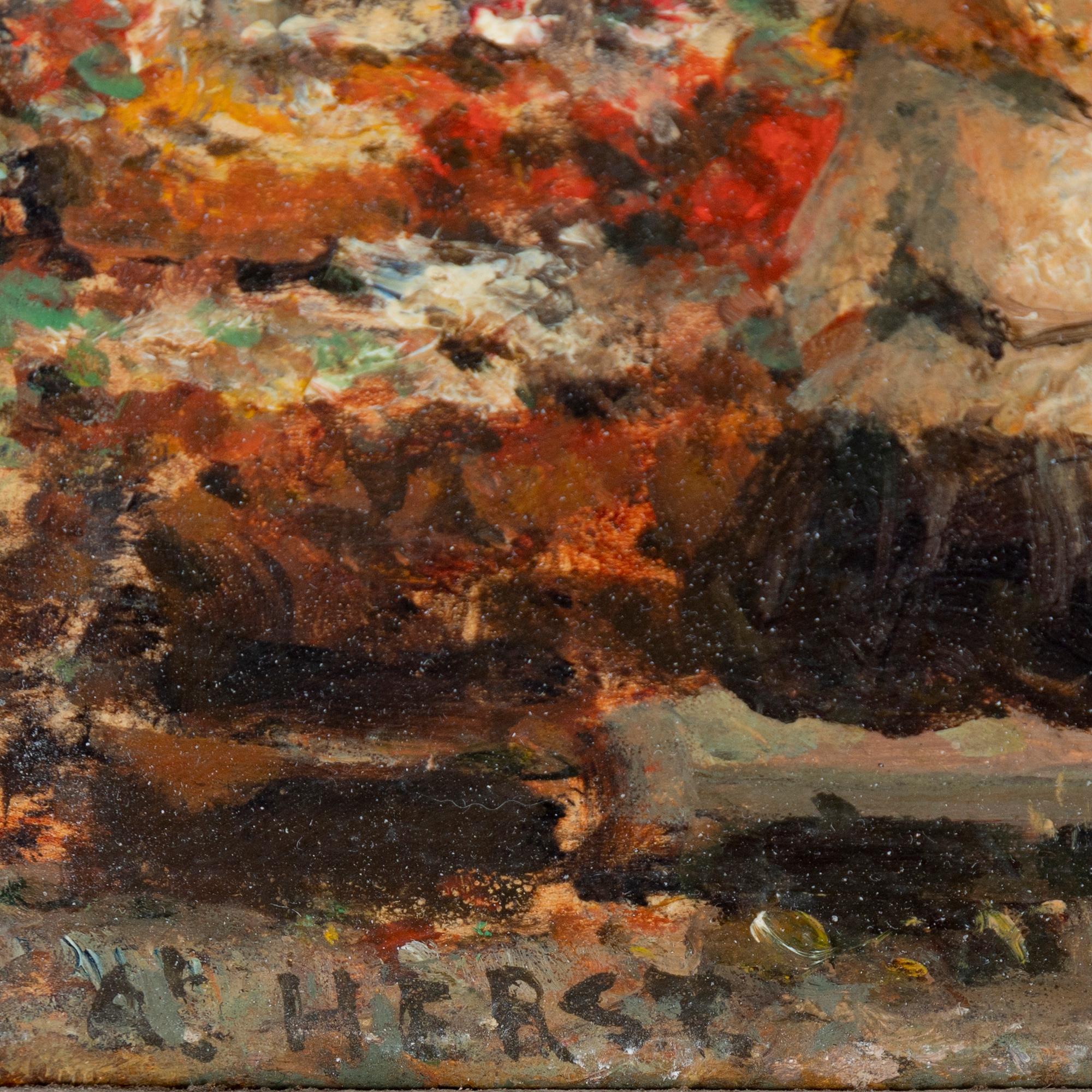 Auguste Clément Joseph Herst, oil on panel, signed.