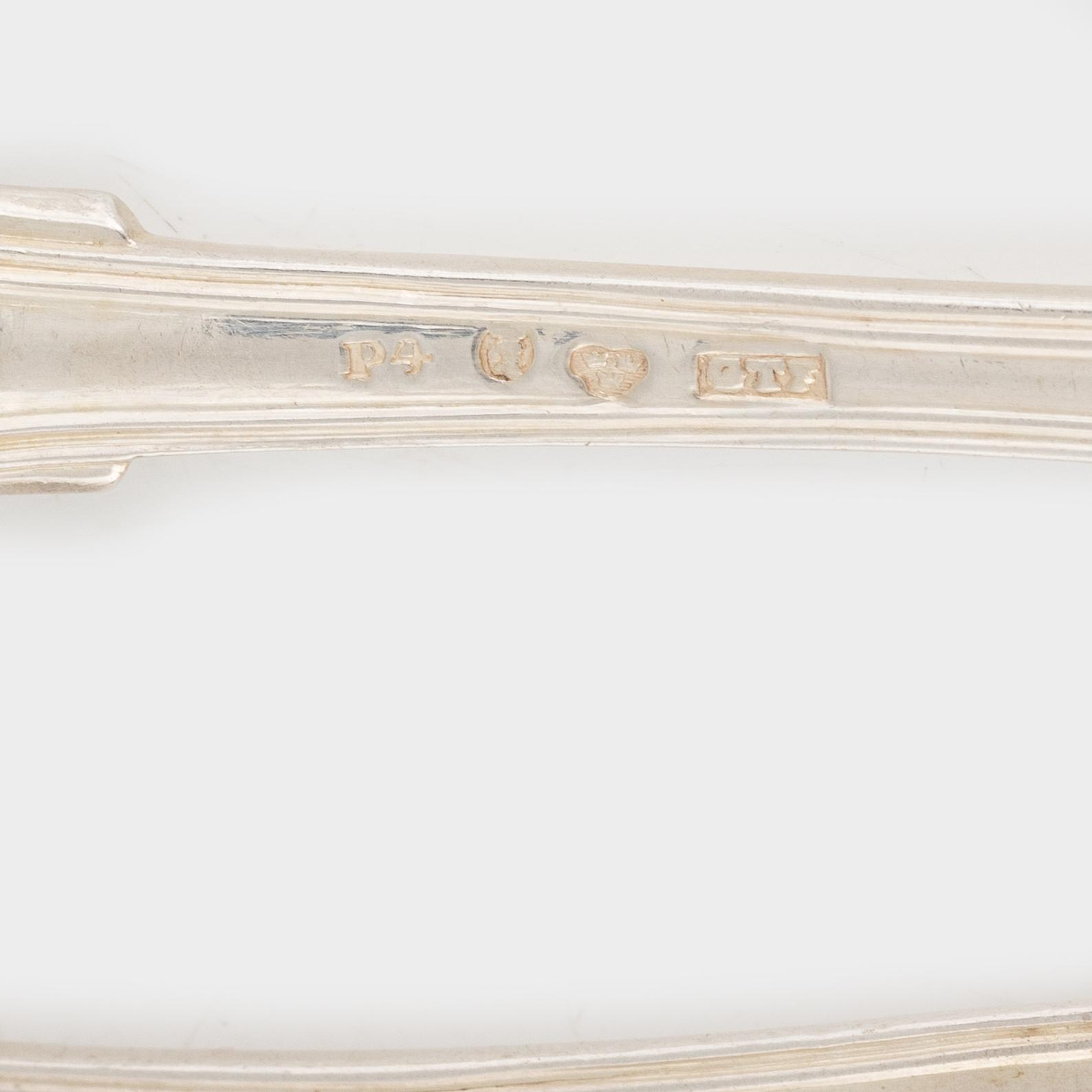 Gustaf Theodor Folcker, bordsskedar, 11 st, silver, Stockholm 1845-46.