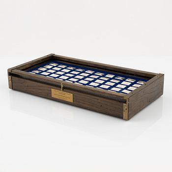 Miniatyrer, 50 st, sterling silver, "Historiens Stora Segelfartyg", Franklin Mint, 1970-tal.