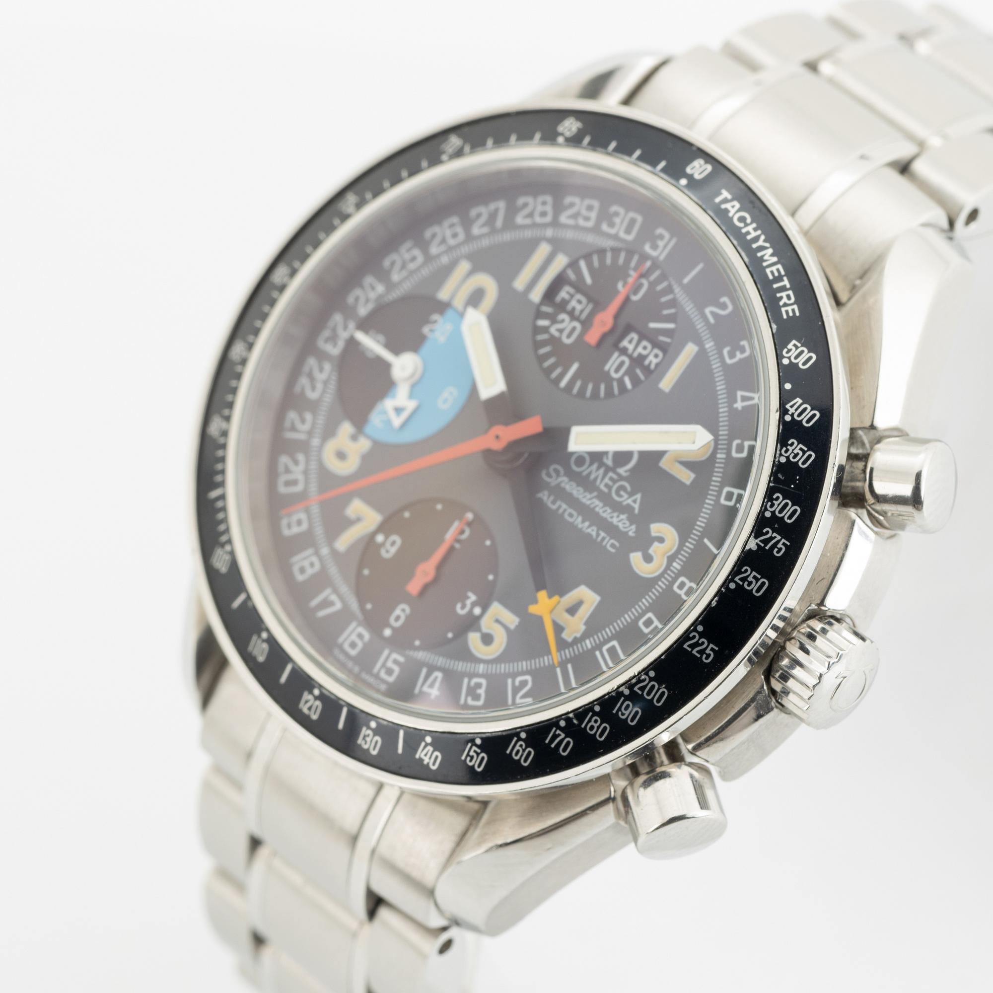Omega, Speedmaster, Day-Date, wristwatch, chronograph, 39 mm.
