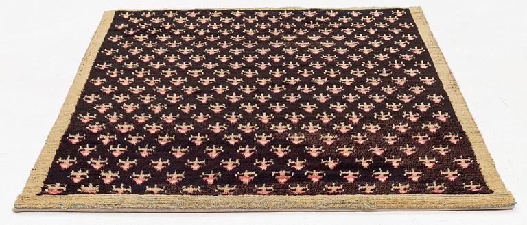 A knotted pile rug, Sweden/Finland, 18th/19th Century, c. 190 x 158 cm.