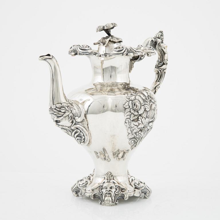 Frans Holm, kaffekanna, silver, Vadstena 1863.