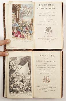 BÖCKER, 2 vol, "Les Crimes des Reines de France.." resp "Les Crimes des Rois de France.." Paris 1791 resp -92.