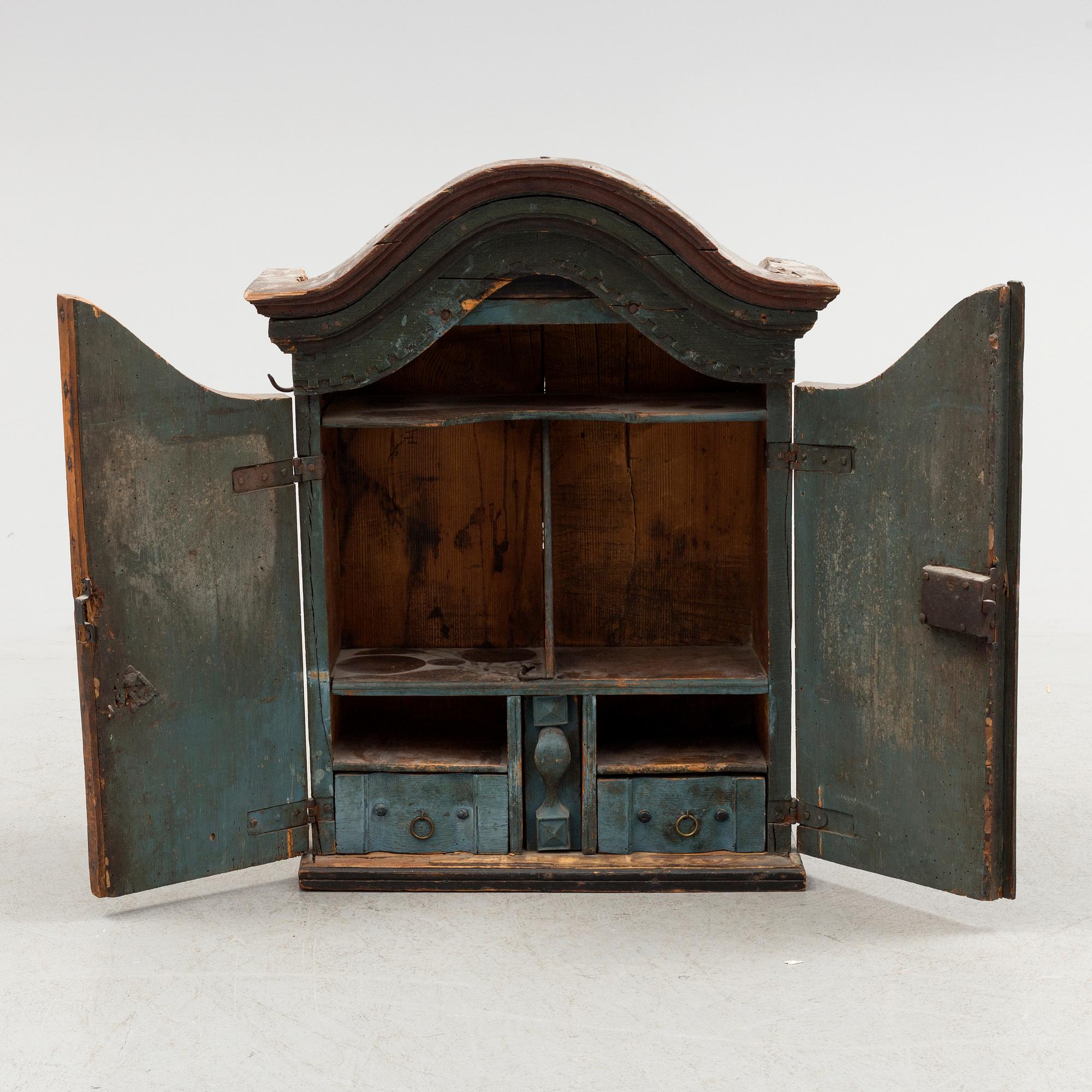 HÄNGSKÅP, allmoge, Skåne, märkt HHS 1843.