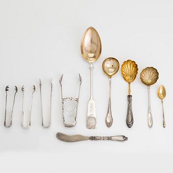 Silver cutlery, totally 15 pieces, Finland, Estonia and Russia 1856 - 1937.