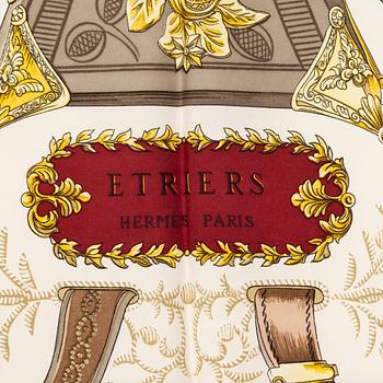 HERMÈS, scarf, "Etriers", Françoise de la Perrière, original issue 1964 .