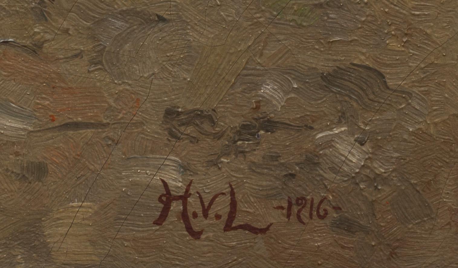OKÄND KONSTNÄR, olja på duk. Monogramsignerad och daterad 1916.