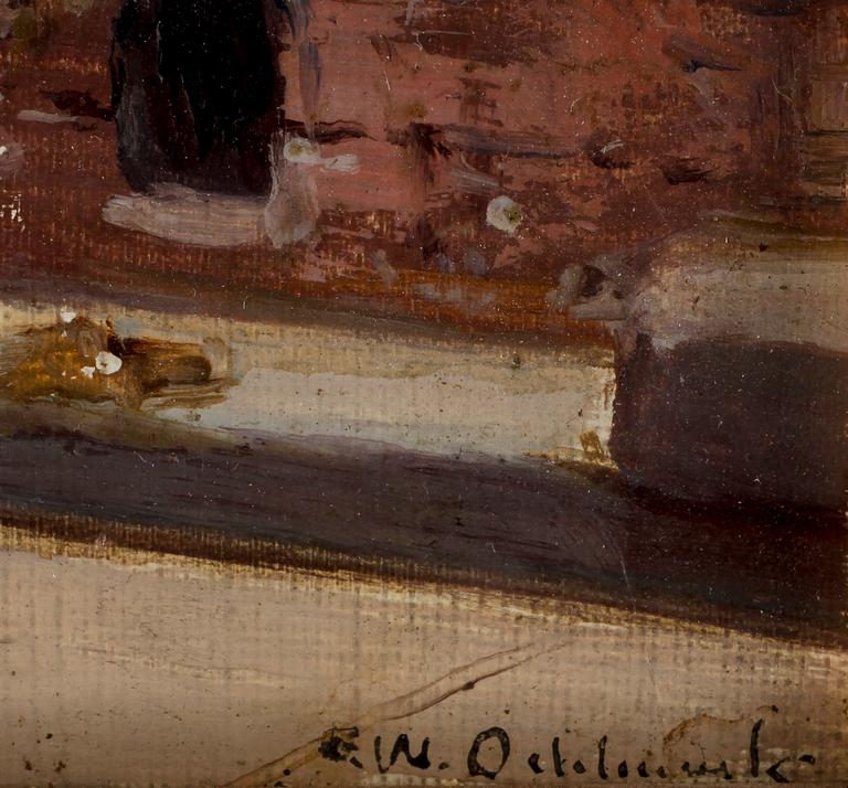 FRANS WILHELM ODELMARK, olja på pannå, signerad.